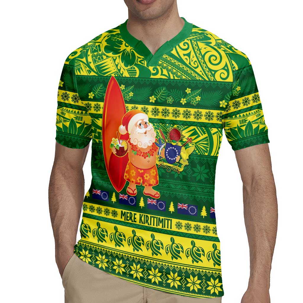 Cook Islands Christmas Rugby Jersey Surfing Santa Mere Kiritimiti LT14 - Polynesian Pride
