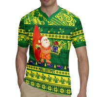 Cook Islands Christmas Rugby Jersey Surfing Santa Mere Kiritimiti LT14 - Polynesian Pride