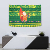 Cook Islands Christmas Tapestry Surfing Santa Mere Kiritimiti LT14 - Polynesian Pride