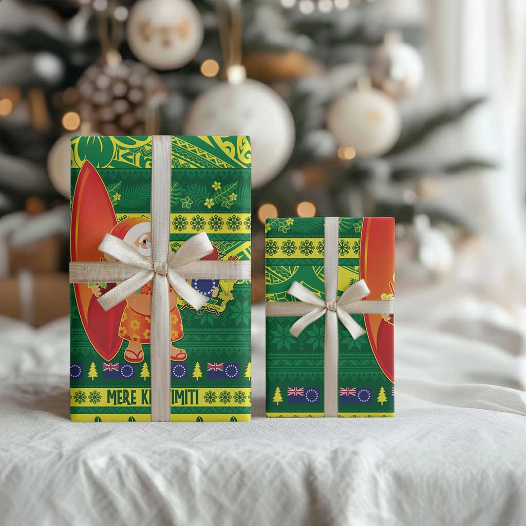 Cook Islands Christmas Wrapping Paper Surfing Santa Mere Kiritimiti LT14 - Polynesian Pride
