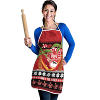 French Polynesia Christmas Apron Tiare Chilling Santa Oaoa I teie Noera LT14 - Polynesian Pride