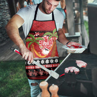 French Polynesia Christmas Apron Tiare Chilling Santa Oaoa I teie Noera LT14 - Polynesian Pride