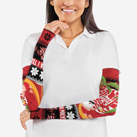 French Polynesia Christmas Arm Sleeves Tiare Chilling Santa Oaoa I teie Noera LT14 - Polynesian Pride