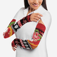 French Polynesia Christmas Arm Sleeves Tiare Chilling Santa Oaoa I teie Noera LT14 - Polynesian Pride