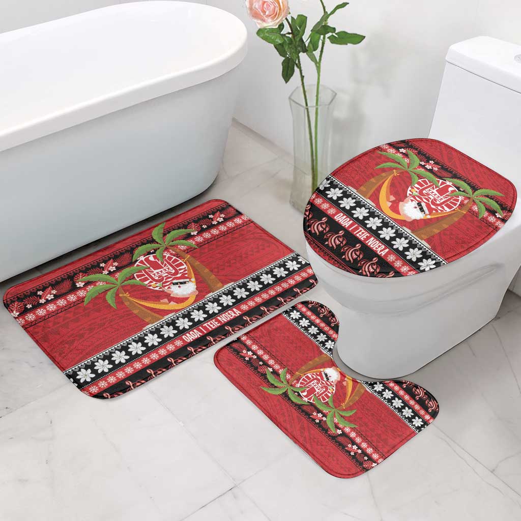 French Polynesia Christmas Bathroom Set Tiare Chilling Santa Oaoa I teie Noera LT14 - Polynesian Pride