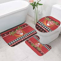 French Polynesia Christmas Bathroom Set Tiare Chilling Santa Oaoa I teie Noera LT14 - Polynesian Pride
