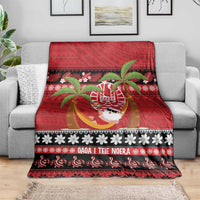 French Polynesia Christmas Blanket Tiare Chilling Santa Oaoa I teie Noera LT14 - Polynesian Pride