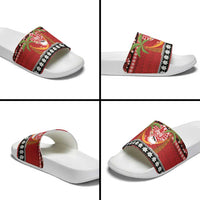 French Polynesia Christmas Slide Sandals Tiare Chilling Santa Oaoa I teie Noera LT14 - Polynesian Pride