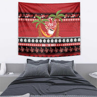 French Polynesia Christmas Tapestry Tiare Chilling Santa Oaoa I teie Noera LT14 - Polynesian Pride