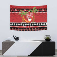 French Polynesia Christmas Tapestry Tiare Chilling Santa Oaoa I teie Noera LT14 - Polynesian Pride