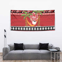 French Polynesia Christmas Tapestry Tiare Chilling Santa Oaoa I teie Noera LT14 - Polynesian Pride