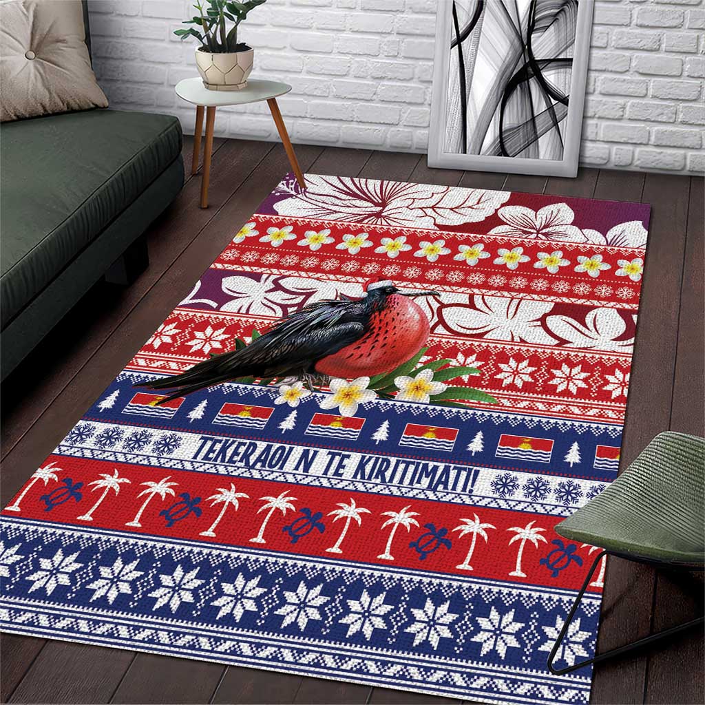 Kiribati Christmas Area Rug Frigatebird Santa Tekeraoi n te Kiritimati LT14 Red - Polynesian Pride