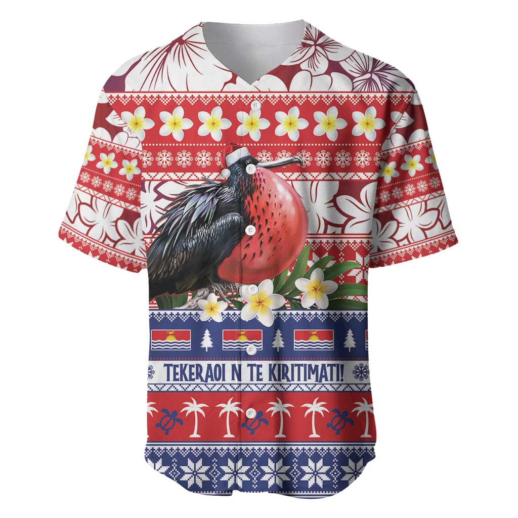 Kiribati Christmas Baseball Jersey Frigatebird Santa Tekeraoi n te Kiritimati LT14 Red - Polynesian Pride