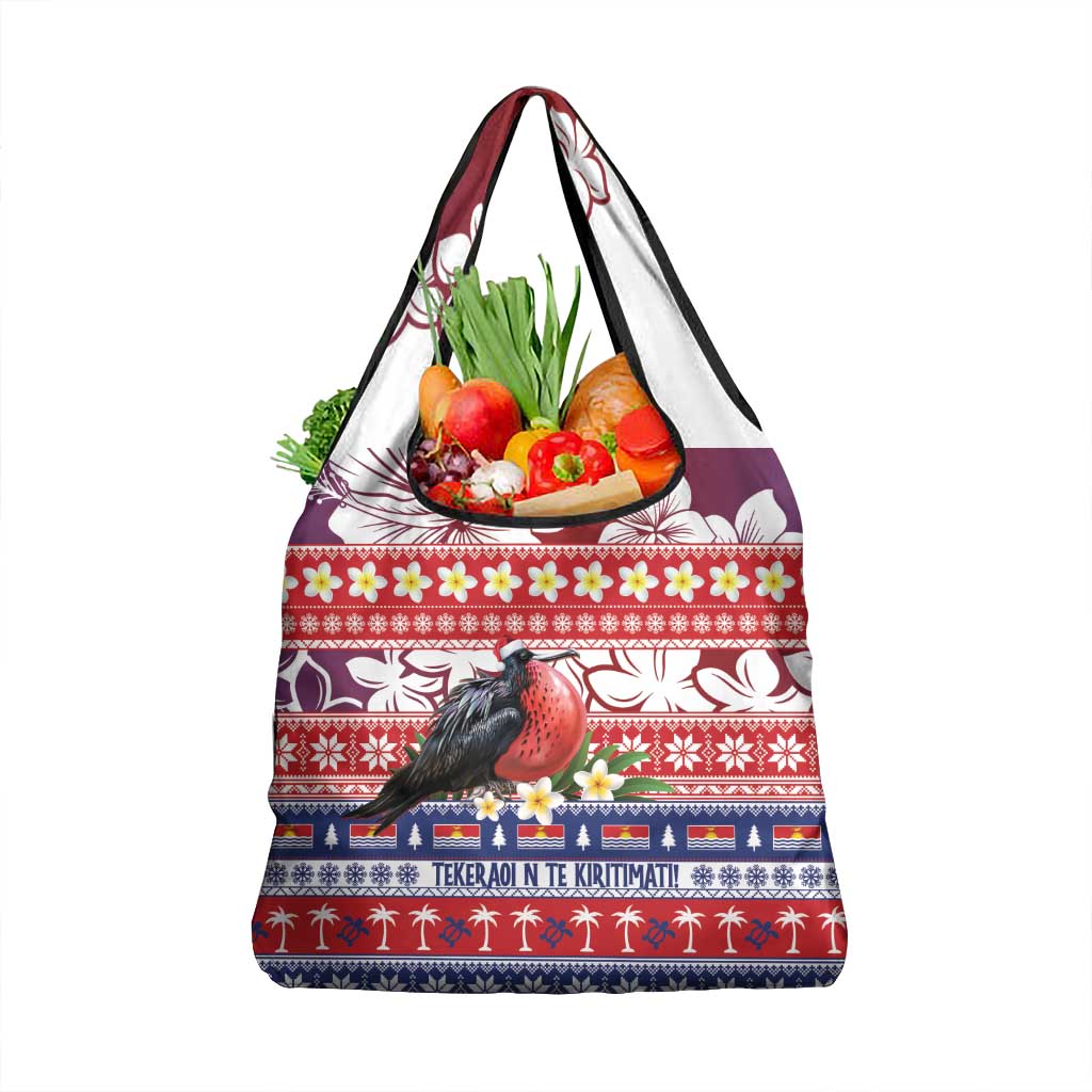 Kiribati Christmas Grocery Bag Frigatebird Santa Tekeraoi n te Kiritimati LT14 1-pack One Size Red - Polynesian Pride