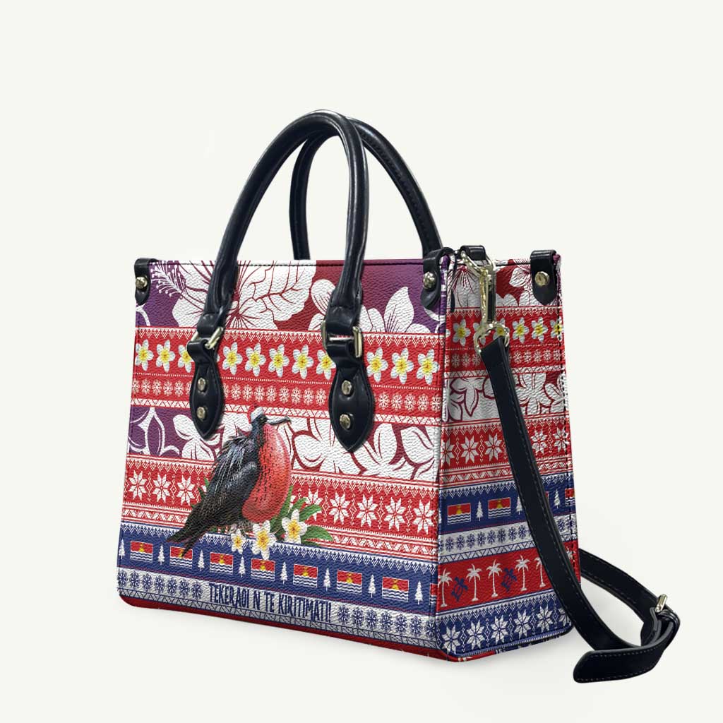 Kiribati Christmas Leather Bag Frigatebird Santa Tekeraoi n te Kiritimati LT14 Red - Polynesian Pride