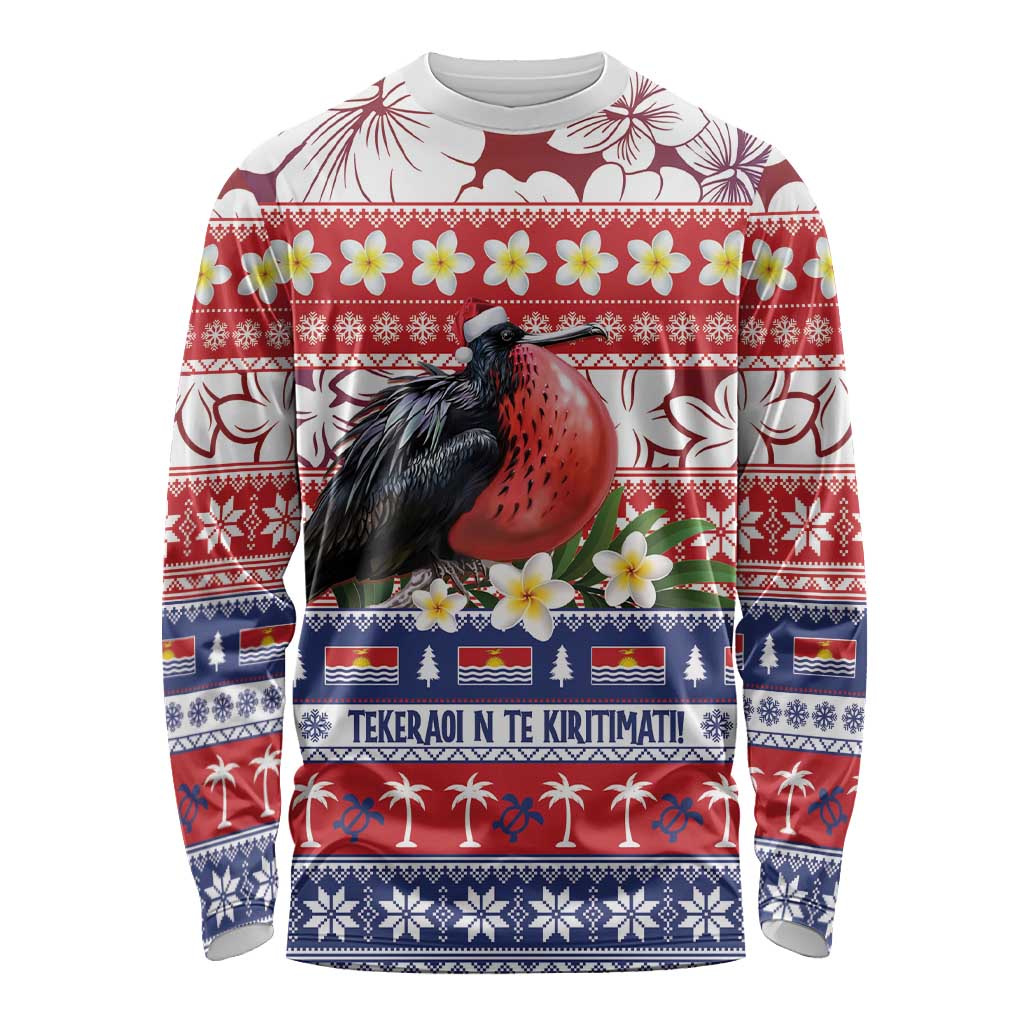 Kiribati Christmas Long Sleeve Shirt Frigatebird Santa Tekeraoi n te Kiritimati LT14 Unisex Red - Polynesian Pride