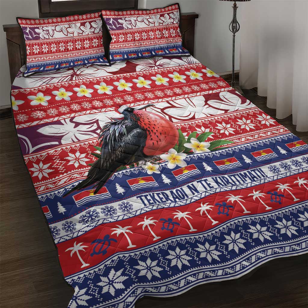 Kiribati Christmas Quilt Bed Set Frigatebird Santa Tekeraoi n te Kiritimati LT14 Red - Polynesian Pride