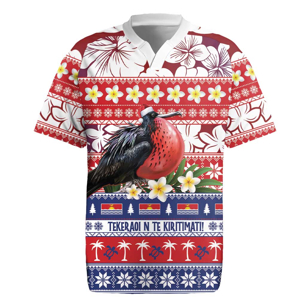 Kiribati Christmas Rugby Jersey Frigatebird Santa Tekeraoi n te Kiritimati LT14 Red - Polynesian Pride