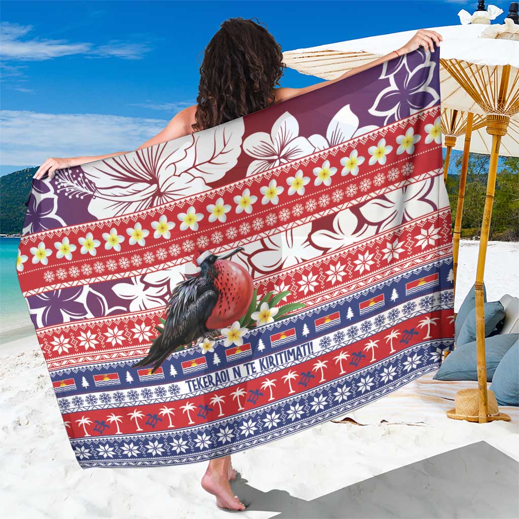 Kiribati Christmas Sarong Frigatebird Santa Tekeraoi n te Kiritimati LT14 One Size 44 x 66 inches Red - Polynesian Pride