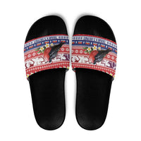 Kiribati Christmas Slide Sandals Frigatebird Santa Tekeraoi n te Kiritimati LT14 Red - Polynesian Pride