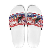 Kiribati Christmas Slide Sandals Frigatebird Santa Tekeraoi n te Kiritimati LT14 Red - Polynesian Pride