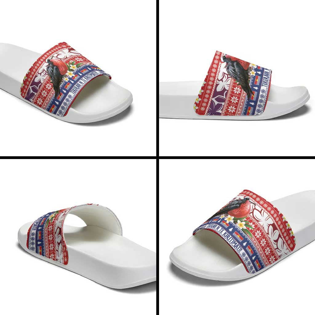 Kiribati Christmas Slide Sandals Frigatebird Santa Tekeraoi n te Kiritimati LT14 - Polynesian Pride