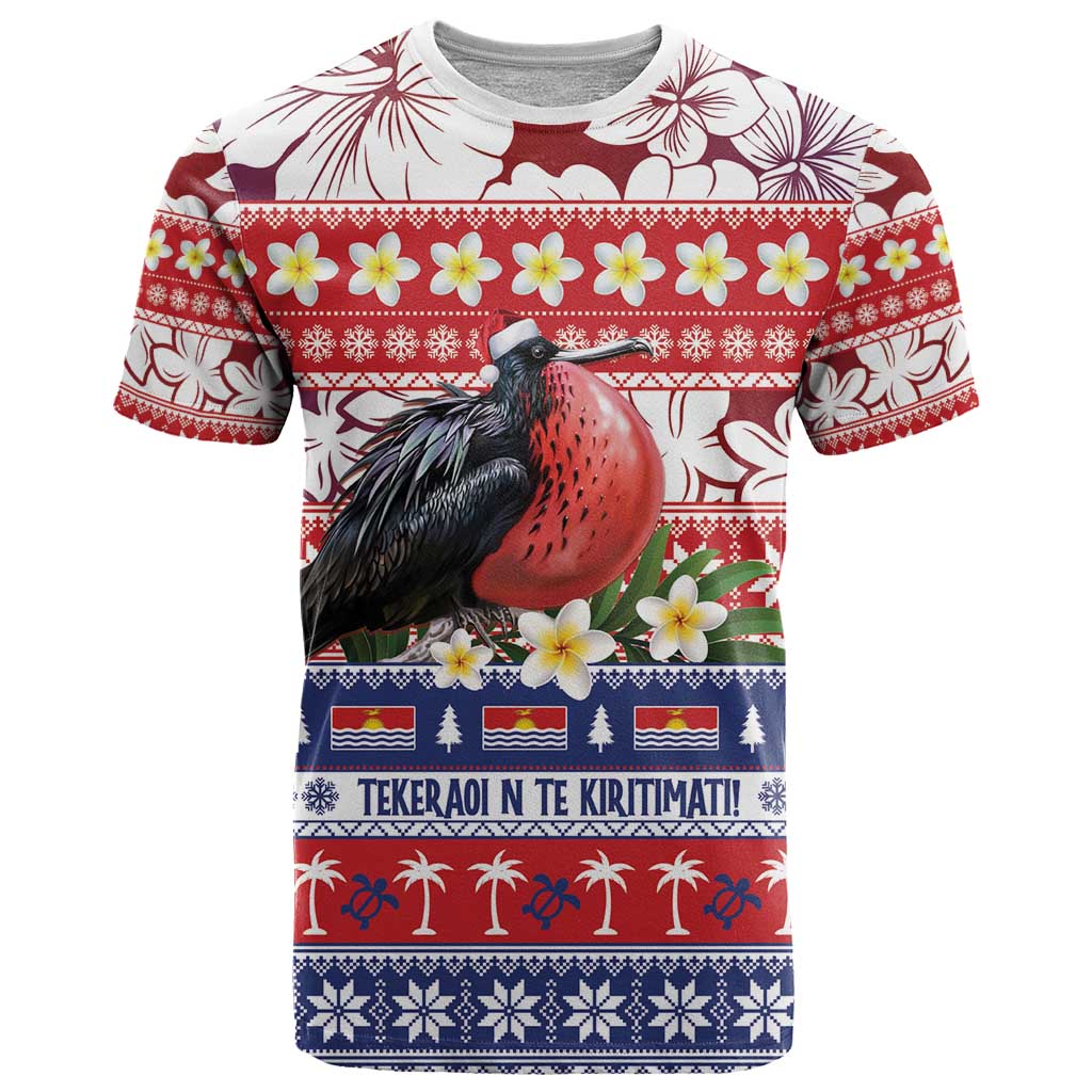 Kiribati Christmas T Shirt Frigatebird Santa Tekeraoi n te Kiritimati LT14 Red - Polynesian Pride