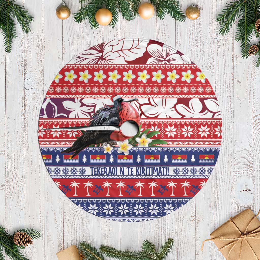 Kiribati Christmas Tree Skirt Frigatebird Santa Tekeraoi n te Kiritimati LT14 Casual Red - Polynesian Pride