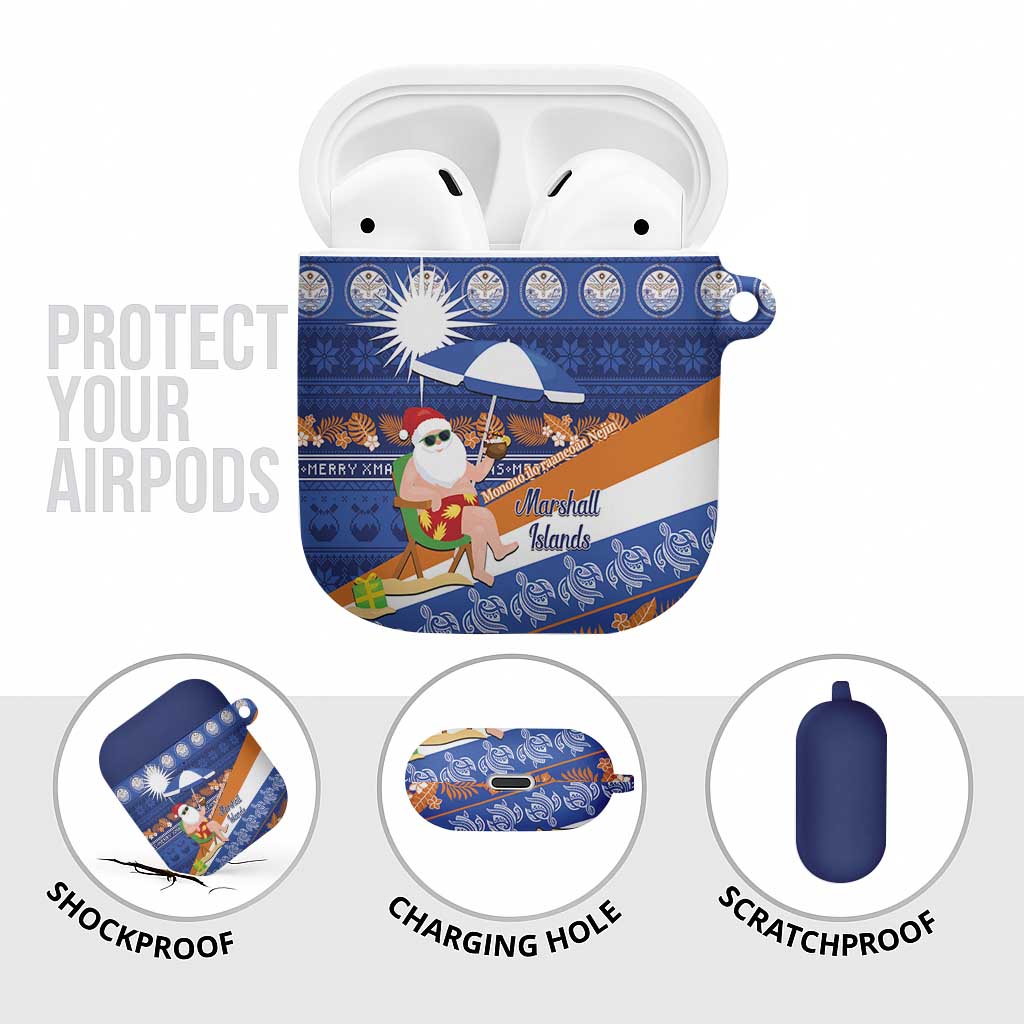 Marshall Islands Christmas AirPods Case Beachy Santa Monono ilo raaneoan Nejin LT14 - Polynesian Pride