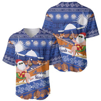 Marshall Islands Christmas Baseball Jersey Beachy Santa Monono ilo raaneoan Nejin LT14 - Polynesian Pride