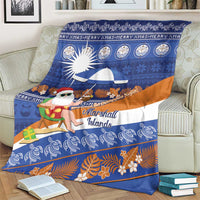 Marshall Islands Christmas Blanket Beachy Santa Monono ilo raaneoan Nejin LT14 - Polynesian Pride