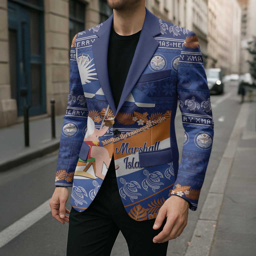 Marshall Islands Christmas Blazer Beachy Santa Monono ilo raaneoan Nejin LT14 - Polynesian Pride