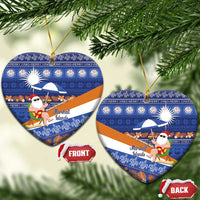 Marshall Islands Christmas Ceramic Ornament Beachy Santa Monono ilo raaneoan Nejin LT14 Heart Blue - Polynesian Pride