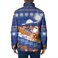 Marshall Islands Christmas Padded Jacket Beachy Santa Monono ilo raaneoan Nejin LT14 - Polynesian Pride