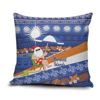 Marshall Islands Christmas Pillow Cover Beachy Santa Monono ilo raaneoan Nejin LT14 Blue - Polynesian Pride