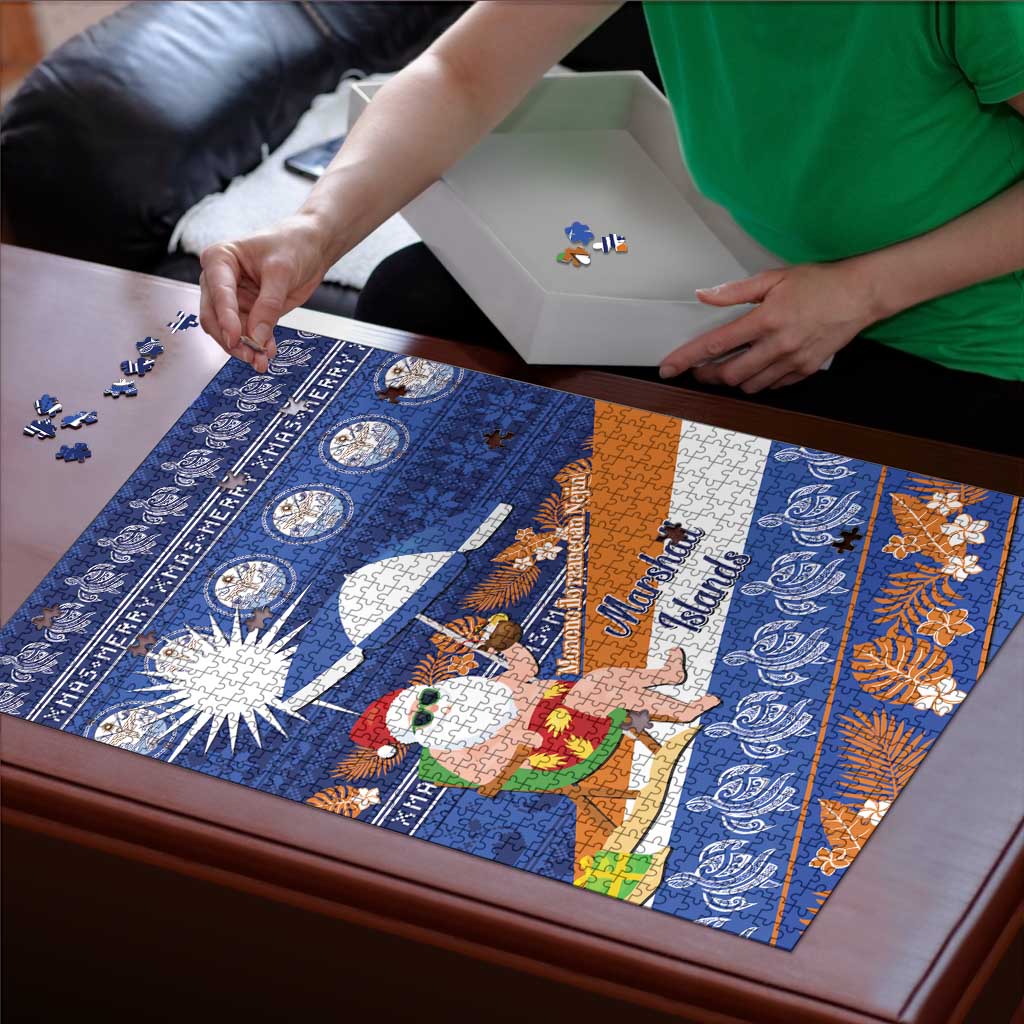 Marshall Islands Christmas Puzzle Beachy Santa Monono ilo raaneoan Nejin LT14 - Polynesian Pride