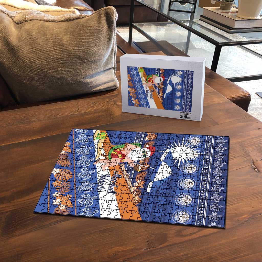 Marshall Islands Christmas Puzzle Beachy Santa Monono ilo raaneoan Nejin LT14 - Polynesian Pride