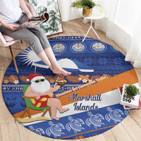 Marshall Islands Christmas Round Carpet Beachy Santa Monono ilo raaneoan Nejin LT14 - Polynesian Pride