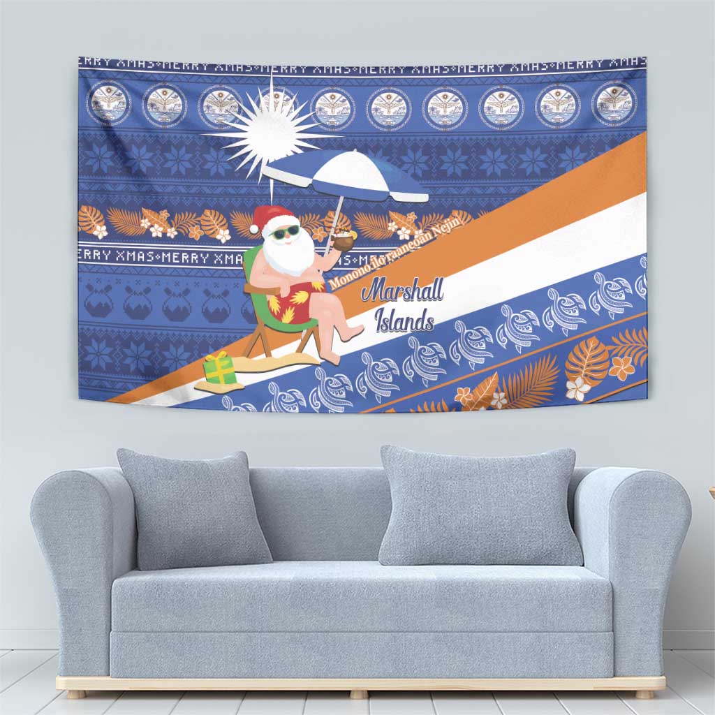 Marshall Islands Christmas Tapestry Beachy Santa Monono ilo raaneoan Nejin LT14 - Polynesian Pride