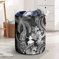 Hawaii Tribal Tiki Drum Hula Girl Laundry Basket LT14 Black - Polynesian Pride