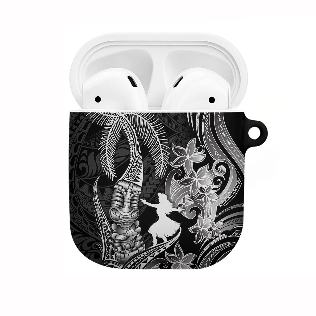 Hawaii Tribal Tiki Drum Hula Girl AirPods Case LT14 Black - Polynesian Pride