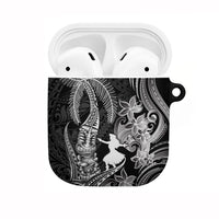Hawaii Tribal Tiki Drum Hula Girl AirPods Case LT14 Black - Polynesian Pride