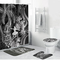 Hawaii Tribal Tiki Drum Hula Girl Bathroom Set LT14 Bathroom Set (4 pcs) Black - Polynesian Pride