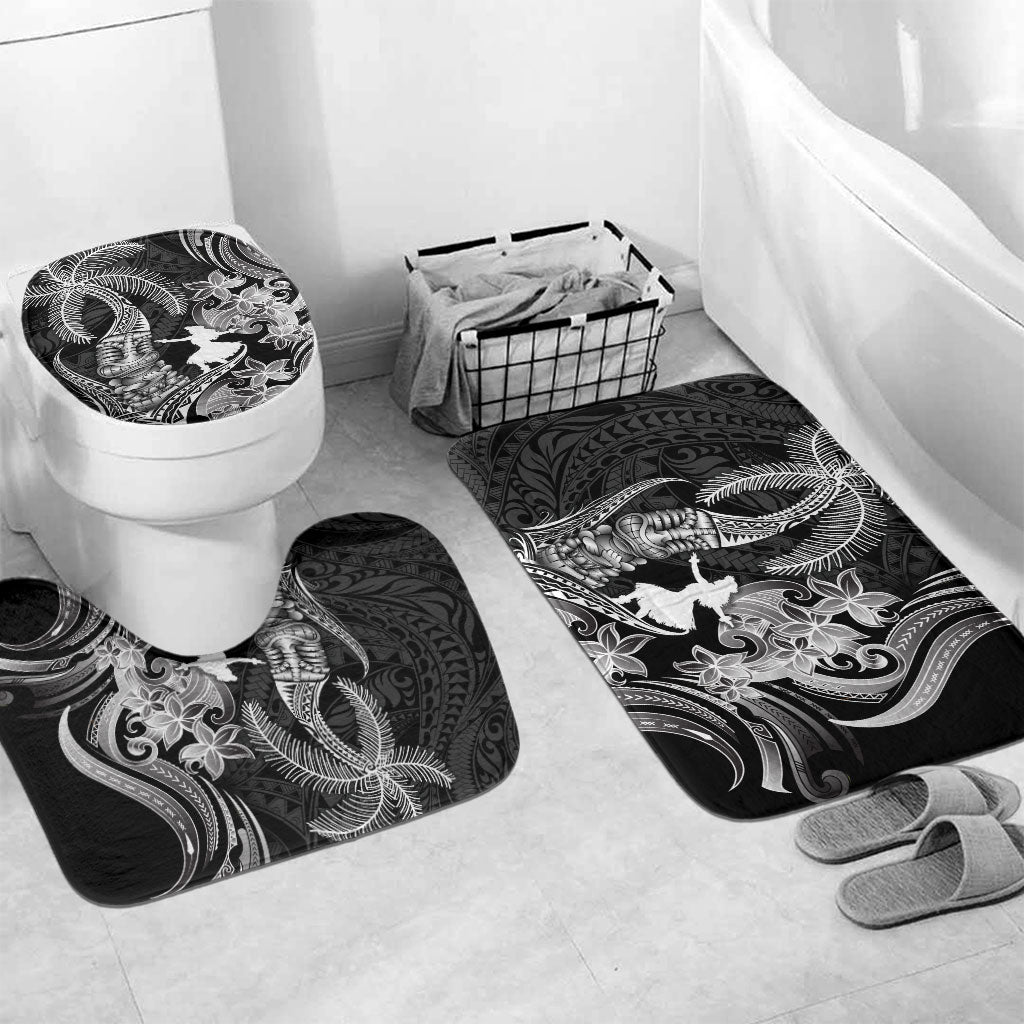 Hawaii Tribal Tiki Drum Hula Girl Bathroom Set LT14 Mat Set Only (3 pcs) One Size Black - Polynesian Pride