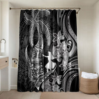 Hawaii Tribal Tiki Drum Hula Girl Bathroom Set LT14 Shower Curtain Only Black - Polynesian Pride