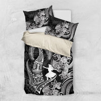 Hawaii Tribal Tiki Drum Hula Girl Bedding Set LT14 US Twin 172cm x 218cm Black - Polynesian Pride