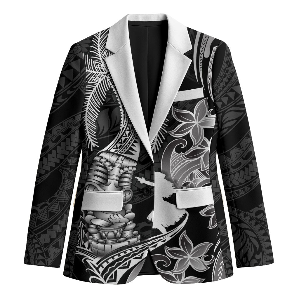Hawaii Tribal Tiki Drum Hula Girl Blazer LT14 Unisex Black - Polynesian Pride