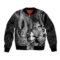 Hawaii Tribal Tiki Drum Hula Girl Bomber Jacket LT14 Unisex Black - Polynesian Pride