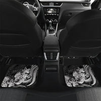 Hawaii Tribal Tiki Drum Hula Girl Car Mats LT14 Set 2pcs - Back Black - Polynesian Pride