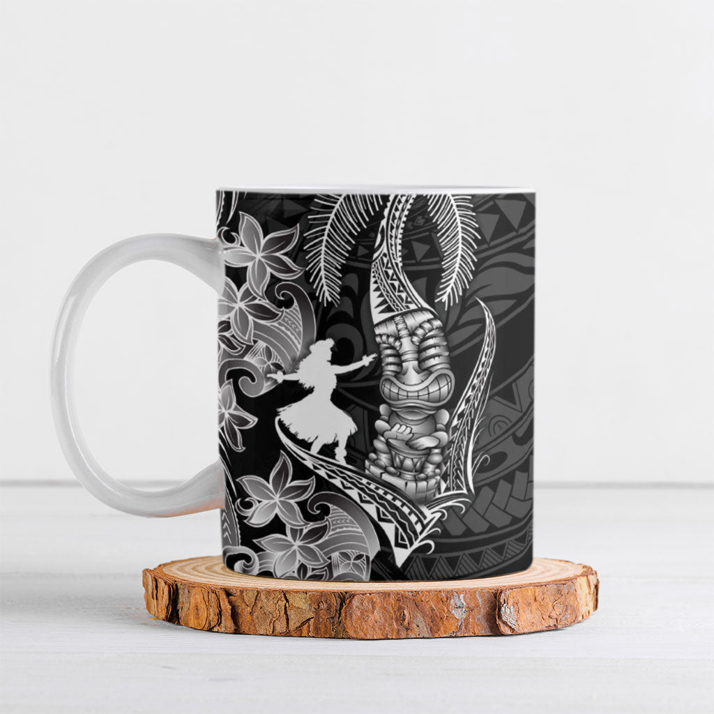 Hawaii Tribal Tiki Drum Hula Girl Ceramic Mug LT14 Black - Polynesian Pride